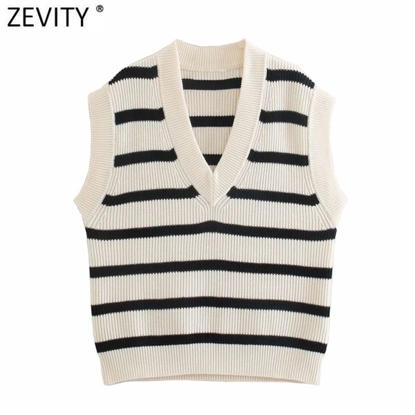 spring women vintage striped pattern casual loose vest sweater lady v neck sleeveless waistcoat chic pullovers sw701 210420, White
spring women vintage striped pattern casual loose vest sweater lady v neck sleeveless waistcoat chic pullovers sw701 210420, White