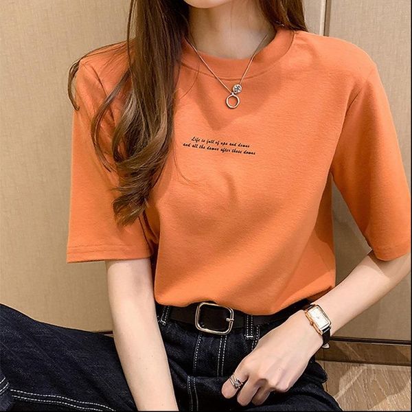 womens t shirt women clothes female korean wild short sleeved crew neck loose letters print shirts woman wbx105, White
womens t shirt women clothes female korean wild short sleeved crew neck loose letters print shirts woman wbx105, White