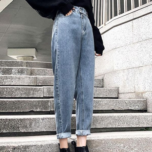 women's jeans korean style loose high waist solid color pocket retro harem pants 2021, Blue
women's jeans korean style loose high waist solid color pocket retro harem pants 2021, Blue