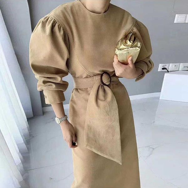 autumn winter women dress korean o neck puff sleeve vintage dresses ol elegant sashes bow slim vestidos femme casual, Black;gray
autumn winter women dress korean o neck puff sleeve vintage dresses ol elegant sashes bow slim vestidos femme casual, Black;gray