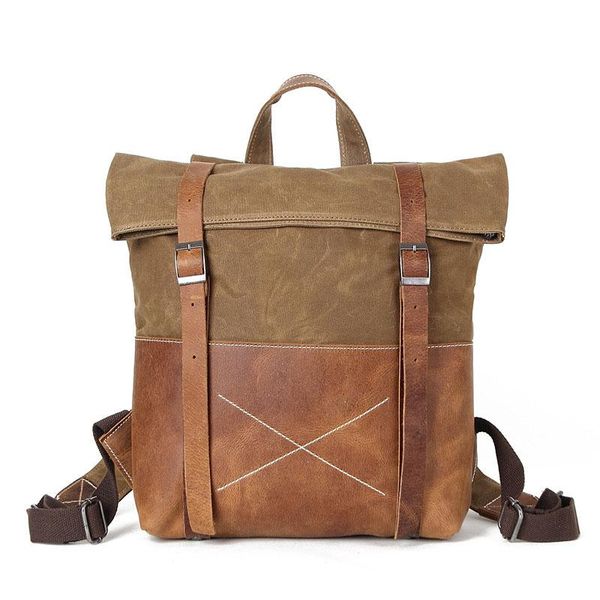 backpack vzva shoulder waterproof canvas bag retro crazy horse leather men's waxed bags
backpack vzva shoulder waterproof canvas bag retro crazy horse leather men's waxed bags