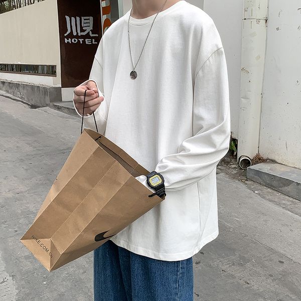 long sleeve solid color bottoming shirt men's casual cotton t-shirt couple student clothes kg-110, White;black
long sleeve solid color bottoming shirt men's casual cotton t-shirt couple student clothes kg-110, White;black