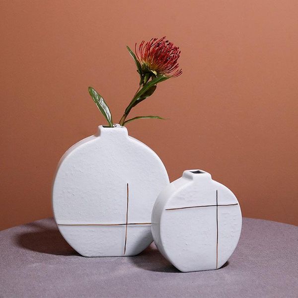 vases modern minimalist ceramic vase home living room sample soft decoration ornaments pure white gilt edging porcelain
vases modern minimalist ceramic vase home living room sample soft decoration ornaments pure white gilt edging porcelain