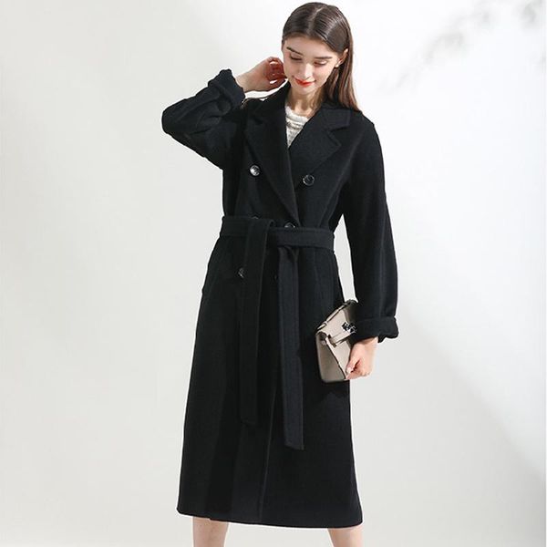 women's wool & blends fashion casual coats autumn winter elegant solid color double breasted woolen coat turn down collar all match jac, Black
women's wool & blends fashion casual coats autumn winter elegant solid color double breasted woolen coat turn down collar all match jac, Black