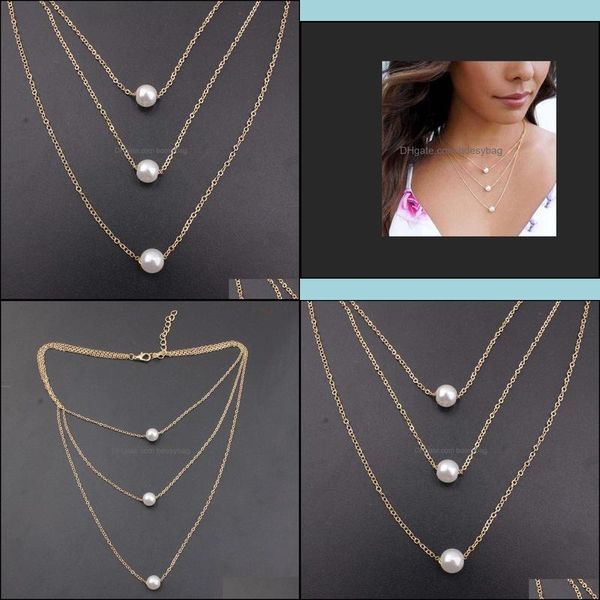 pendant necklaces & pendants jewelrysimple 3 layer chain simated pearl choker for women fashion gold necklace party gift drop delivery 2021, Silver
pendant necklaces & pendants jewelrysimple 3 layer chain simated pearl choker for women fashion gold necklace party gift drop delivery 2021, Silver