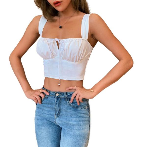 women's tanks & camis camisole summer fashion pleated lace up slim cropped tank solid color, White
women's tanks & camis camisole summer fashion pleated lace up slim cropped tank solid color, White