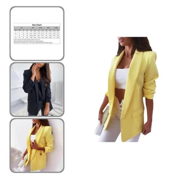 women's suits & blazers stylish office lady blazer two pockets soft all match shawl collar women, White;black
women's suits & blazers stylish office lady blazer two pockets soft all match shawl collar women, White;black
