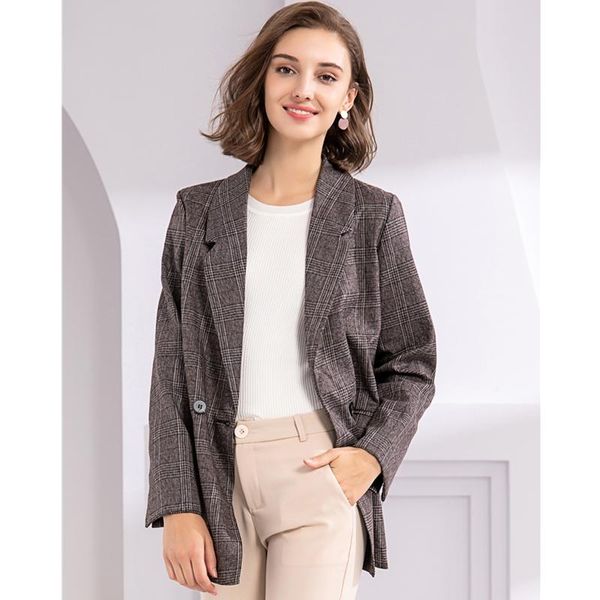 women's suits & blazers tbyl spring&autumn office wear plaid double breasted pockets formal jackets checkered outerwear jk, White;black
women's suits & blazers tbyl spring&autumn office wear plaid double breasted pockets formal jackets checkered outerwear jk, White;black