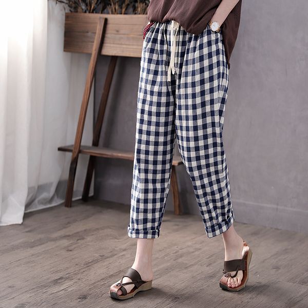 kog75 blue, gray korea cable according to ancient literary spring and summer is new grid female loose cotton and linen sla
kog75 blue, gray korea cable according to ancient literary spring and summer is new grid female loose cotton and linen sla