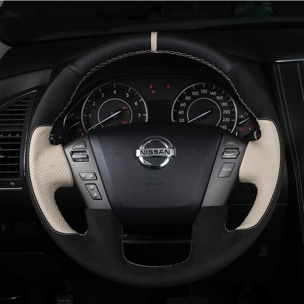 steering wheel covers diy hand-stitched black leather car cover for y62 auto accessories
steering wheel covers diy hand-stitched black leather car cover for y62 auto accessories