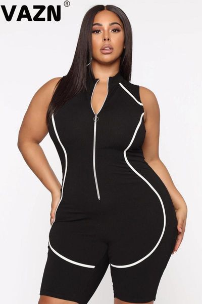 women's jumpsuits & rompers vazn 2021 summer plus size upsurge black zipper tank sleeve high waist women elastic tracksuits, Black;white
women's jumpsuits & rompers vazn 2021 summer plus size upsurge black zipper tank sleeve high waist women elastic tracksuits, Black;white