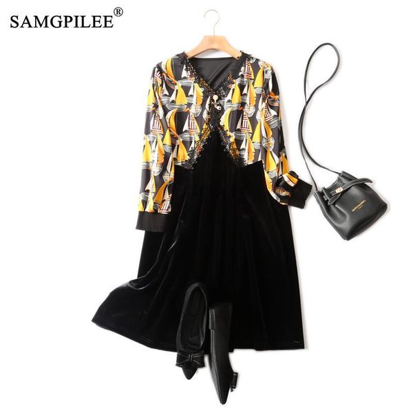 casual dresses retro women crochet v-neck stitching velvet contrast diamond pattern vertical feeling full sleeve winter dress woman 4xl, Black;gray
casual dresses retro women crochet v-neck stitching velvet contrast diamond pattern vertical feeling full sleeve winter dress woman 4xl, Black;gray