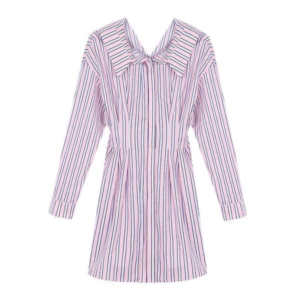 women spring dress lace up turn down collar long sleeve a-line elegant mini striped pink d1908 210514, Black;gray
women spring dress lace up turn down collar long sleeve a-line elegant mini striped pink d1908 210514, Black;gray
