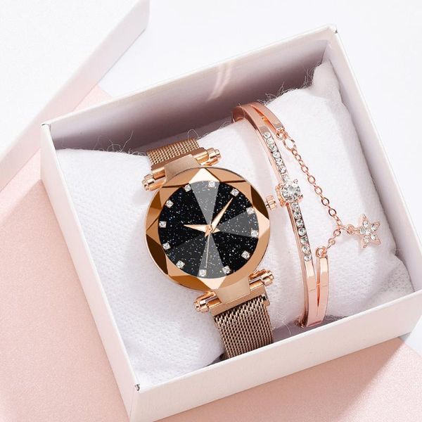 wristwatches fashion women watches rose gold ladies watch bracelet set steel quartz starry sky wrist female wristwatch relogio feminino, Slivery;brown
wristwatches fashion women watches rose gold ladies watch bracelet set steel quartz starry sky wrist female wristwatch relogio feminino, Slivery;brown