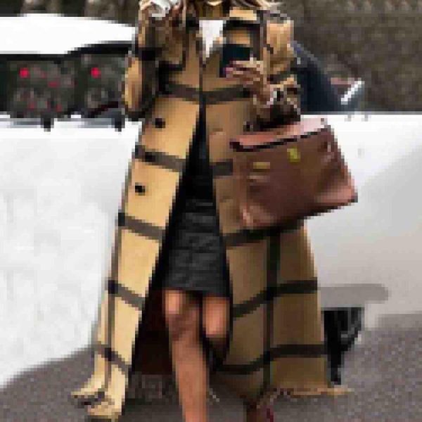 women's wool & blends 4xl women vintage plaid woolen coat double breasted fringe long overcoat elegant ladies outwear coats office, Black
women's wool & blends 4xl women vintage plaid woolen coat double breasted fringe long overcoat elegant ladies outwear coats office, Black