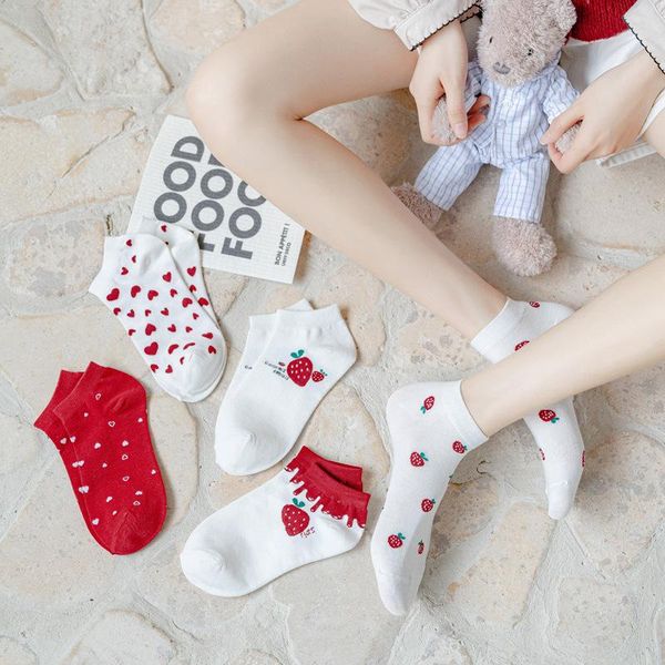 socks & hosiery 5 pairs cotton women female casual boat lovely strawberry harajuku unicron heart cute invisiable ankle sock set, Black;white
socks & hosiery 5 pairs cotton women female casual boat lovely strawberry harajuku unicron heart cute invisiable ankle sock set, Black;white
