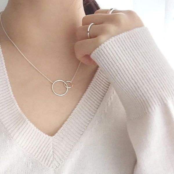 chains 1pcs fashion anenjery double circle interlock clavicle short necklace silver color for women collares
chains 1pcs fashion anenjery double circle interlock clavicle short necklace silver color for women collares