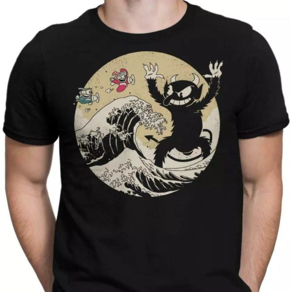 R1 The Great Wave Of Retro Battle Cuphead Great Wave Art Parody Black T-Shirt, White;black
R1 The Great Wave Of Retro Battle Cuphead Great Wave Art Parody Black T-Shirt, White;black