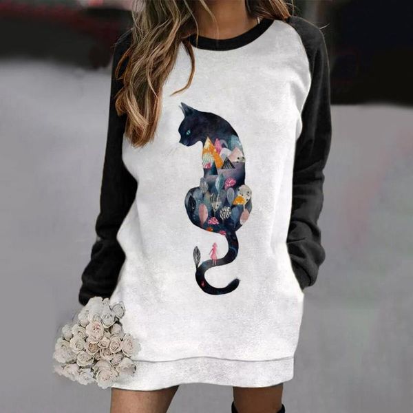 casual dresses ladies contrast color long sleeve loose printing pocket sweatshirt dress, Black;gray
casual dresses ladies contrast color long sleeve loose printing pocket sweatshirt dress, Black;gray