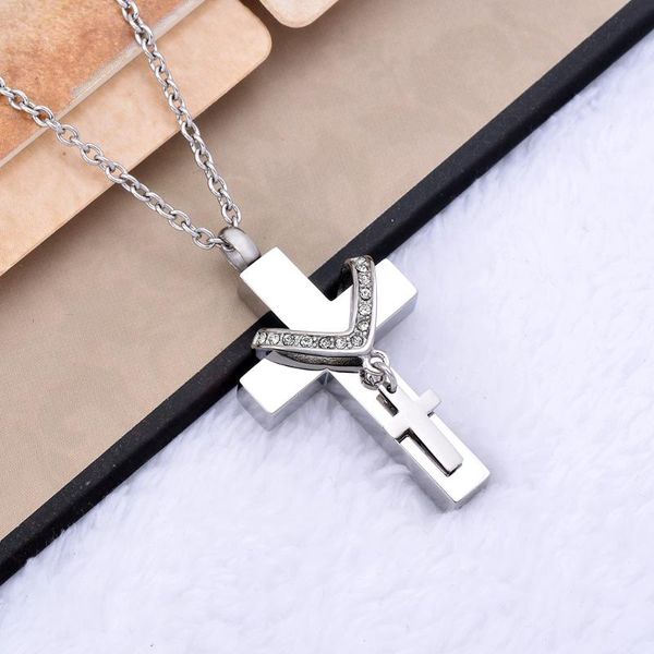 pendant necklaces cmj9216 double christy cross ash jewelry keepsake urns necklace cremation mini cakset for ashes lockets men's, Silver
pendant necklaces cmj9216 double christy cross ash jewelry keepsake urns necklace cremation mini cakset for ashes lockets men's, Silver
