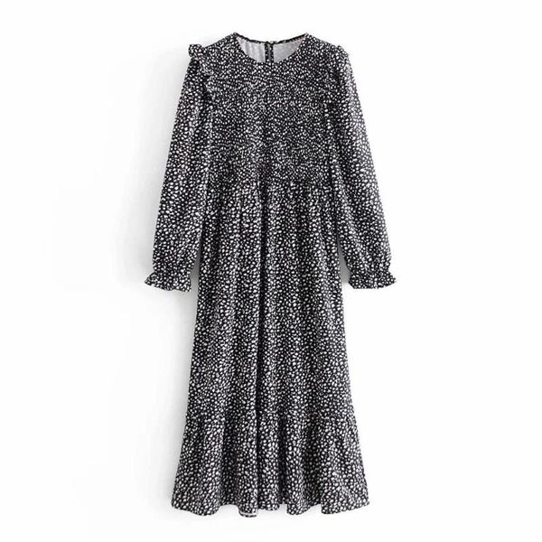 autumn winter women dress printed long sleeves o-neck elegant fashion casual midi dresses for, Black;gray
autumn winter women dress printed long sleeves o-neck elegant fashion casual midi dresses for, Black;gray