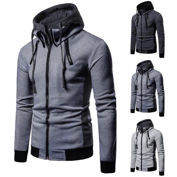 men's hoodies & sweatshirts winter warm hooded drawstring hoodie patchwork cardigan zipper men long sleeve sport full zip jacket coat, Black
men's hoodies & sweatshirts winter warm hooded drawstring hoodie patchwork cardigan zipper men long sleeve sport full zip jacket coat, Black