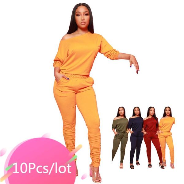 women's two piece pants wholesale items in bulk fall sets woman casual off shoulder stacked matching set 2021 autumn women clothing, White
women's two piece pants wholesale items in bulk fall sets woman casual off shoulder stacked matching set 2021 autumn women clothing, White