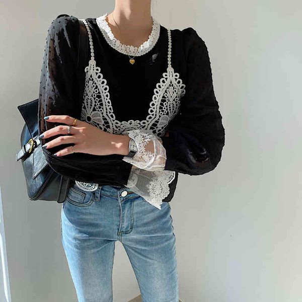 blouses lace patchwork streetwear vintage chic fashion full sleeves o-neck chiffon shirts all-match brief blouses, White
blouses lace patchwork streetwear vintage chic fashion full sleeves o-neck chiffon shirts all-match brief blouses, White