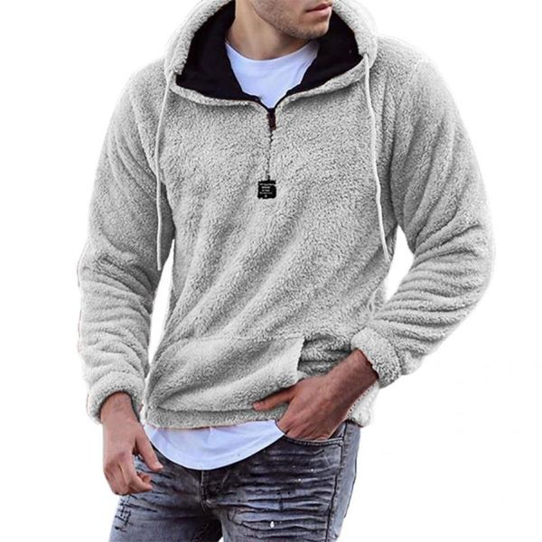 men's sweaters skin-friendly chic pocket men hooded sweatshirt autumn winter plush streetwear, White;black
men's sweaters skin-friendly chic pocket men hooded sweatshirt autumn winter plush streetwear, White;black