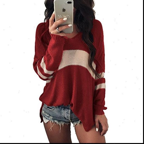 knitted pullovers v neck women sweaters split striped long sleeve autumn winter pull femme jumper, White;black
knitted pullovers v neck women sweaters split striped long sleeve autumn winter pull femme jumper, White;black