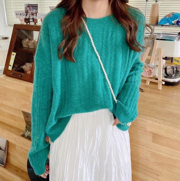women's sweaters 5 color vintage pullovers sweater women fall soft cotton slim knitted tide o-neck thick winter korean casual simple ch, White;black
women's sweaters 5 color vintage pullovers sweater women fall soft cotton slim knitted tide o-neck thick winter korean casual simple ch, White;black