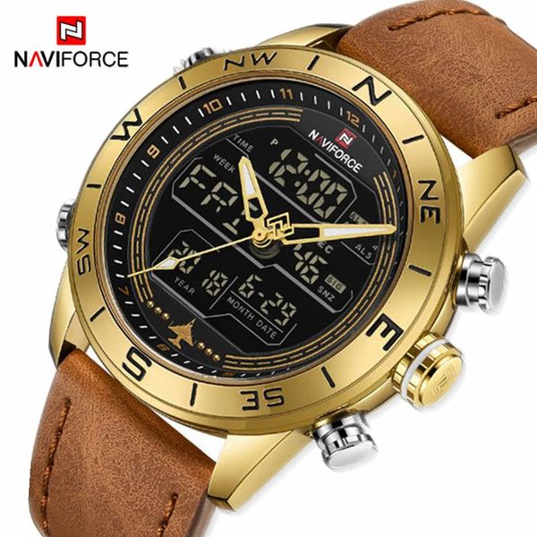 wristwatches naviforce fashion men watch sport led analog watches mens digital army military leather quartz relogio masculino, Slivery;brown
wristwatches naviforce fashion men watch sport led analog watches mens digital army military leather quartz relogio masculino, Slivery;brown