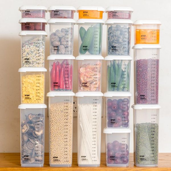 storage bottles & jars 5 different capacity plastic sealed kitchen box transparent food canister keep fresh clear container
storage bottles & jars 5 different capacity plastic sealed kitchen box transparent food canister keep fresh clear container