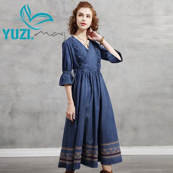 casual dresses women's 2021 yuzi.may boho denim summer dress flare sleeve vintage embroidery v-neck vestidos a82287 vestido, Black;gray
casual dresses women's 2021 yuzi.may boho denim summer dress flare sleeve vintage embroidery v-neck vestidos a82287 vestido, Black;gray