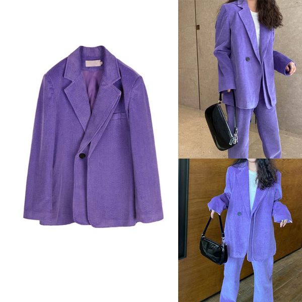 designed young girl suits 2 pieces fashion purple one button blazer wide legs pants loose casual daily jacket women's two piece, White
designed young girl suits 2 pieces fashion purple one button blazer wide legs pants loose casual daily jacket women's two piece, White