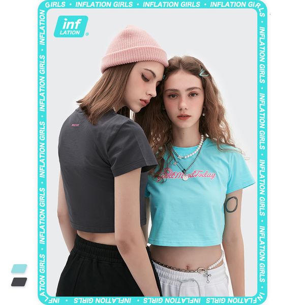 t shirt inf women's clothing - spring / summer 2021 fashion brand ins net red short open navel tight sleeve letter print t, White 
t shirt inf women's clothing - spring / summer 2021 fashion brand ins net red short open navel tight sleeve letter print t, White