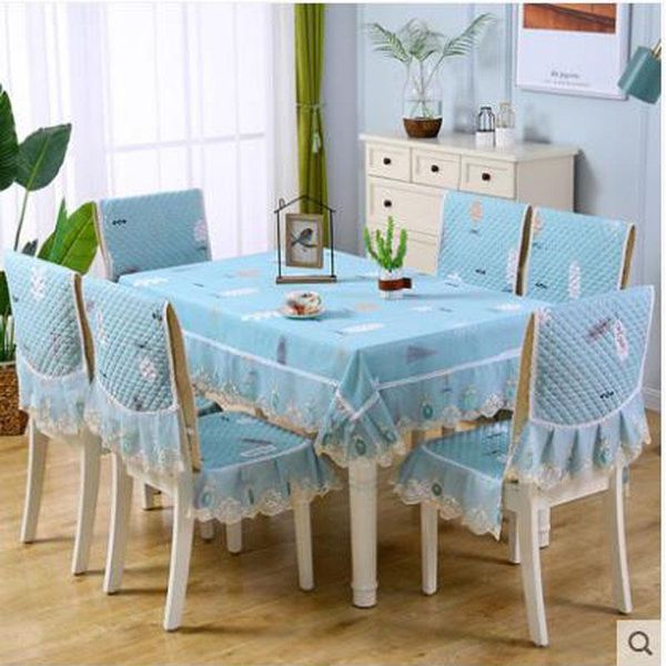 tablecloth dining table chair cover rectangular household fabric simple coffee european-style package cushion set cloth