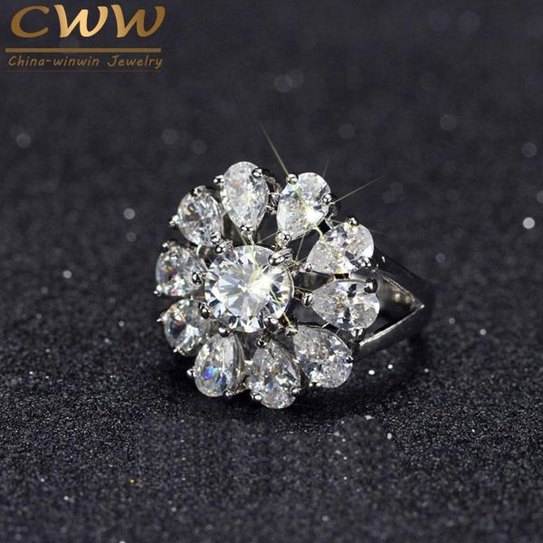 cluster rings cwwzircons brilliant cubic zirconia crystal big flower cocktail for women party jewelry accessories r087, Golden;silver
cluster rings cwwzircons brilliant cubic zirconia crystal big flower cocktail for women party jewelry accessories r087, Golden;silver