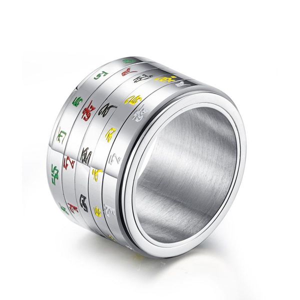 cluster rings tibetan buddhism tantric good luck fortune mantra ring yellow white red black green stainless steel spinner for men women, Golden;silver
cluster rings tibetan buddhism tantric good luck fortune mantra ring yellow white red black green stainless steel spinner for men women, Golden;silver