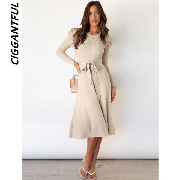 casual dresses ciggantful autumn winter bubble long sleeve knitted midi temperament high waist elegant a line sweater dress belt clothes, Black;gray
casual dresses ciggantful autumn winter bubble long sleeve knitted midi temperament high waist elegant a line sweater dress belt clothes, Black;gray