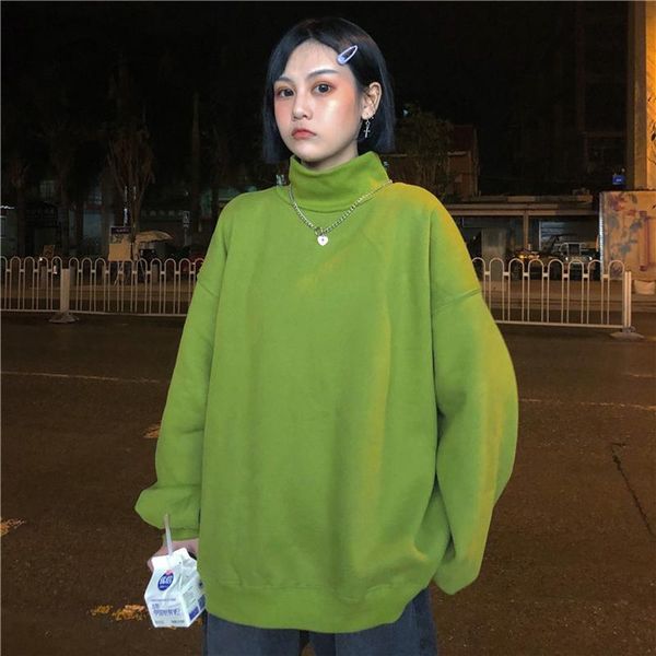 women's hoodies & sweatshirts autumn cotton women 2021 fashion plus velvet pullover loose high collar harajuku avocado green sweatshirt, Black
women's hoodies & sweatshirts autumn cotton women 2021 fashion plus velvet pullover loose high collar harajuku avocado green sweatshirt, Black