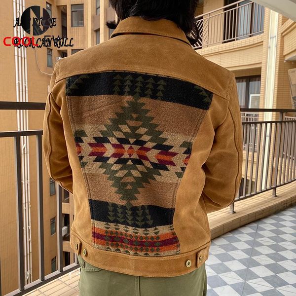 men's leather & faux xw399 rockcanroll read description super quality coat genuine cow suede wool cowhide stylish durable jacket, Black
men's leather & faux xw399 rockcanroll read description super quality coat genuine cow suede wool cowhide stylish durable jacket, Black