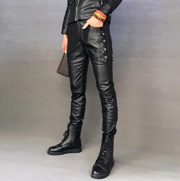 men's pants autumn winter personality fashion motorcycle faux leather mens feet plus velvet warm trousers for men pantalon homme, Black
men's pants autumn winter personality fashion motorcycle faux leather mens feet plus velvet warm trousers for men pantalon homme, Black