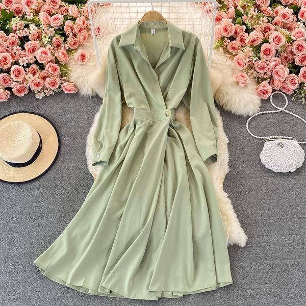 casual dresses vintage high waist a line dress women button design solid streetwear basic korean style female maxi, Black;gray
casual dresses vintage high waist a line dress women button design solid streetwear basic korean style female maxi, Black;gray