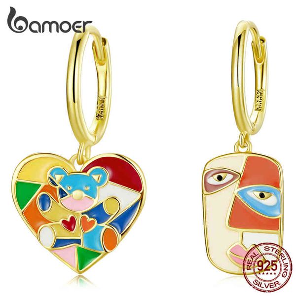 bamoer 1piece mosaic 925 sterling silver multiple colors bear ear buckle picasso face earring for women party fashion jewelry, Golden
bamoer 1piece mosaic 925 sterling silver multiple colors bear ear buckle picasso face earring for women party fashion jewelry, Golden