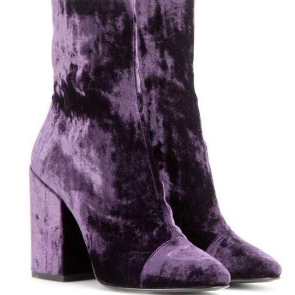 boot selling lanes of purple velvet high-heeled toe tips thick heels winter ankle boots for woman size 35-42, Black
boot selling lanes of purple velvet high-heeled toe tips thick heels winter ankle boots for woman size 35-42, Black