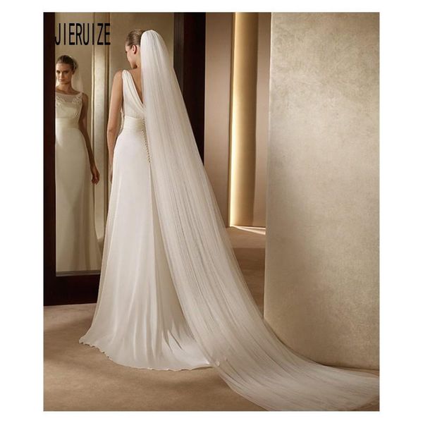 bridal veils jieruize in stock wedding 3m one layers white ivory with comb long simple tulle veil, Black
bridal veils jieruize in stock wedding 3m one layers white ivory with comb long simple tulle veil, Black