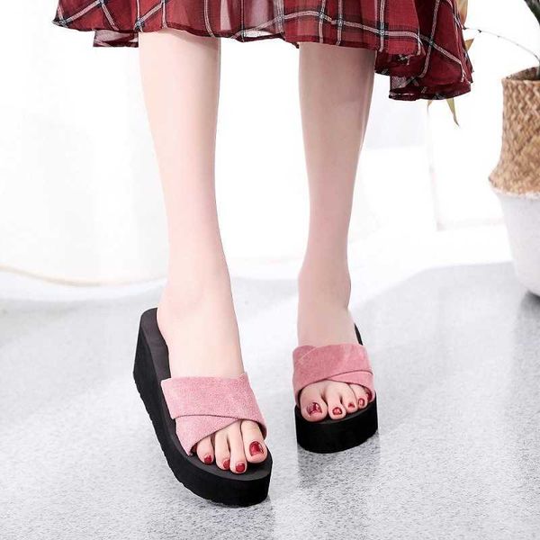 slippers women's high-heeled summer fashion outer wear at home korean style student platform 210611, Black
slippers women's high-heeled summer fashion outer wear at home korean style student platform 210611, Black