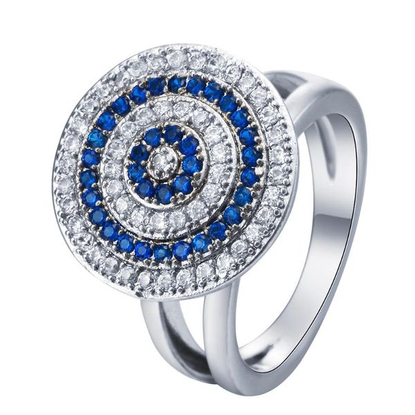 wedding rings hainon silver color evil eye round face with blue white mixed cz jewelry luxury 7-9 cubic zircon women ring, Slivery;golden 
wedding rings hainon silver color evil eye round face with blue white mixed cz jewelry luxury 7-9 cubic zircon women ring, Slivery;golden