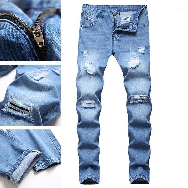 men ripped hole wide-legged nine straight loose mid-length jeans men's korean style trendy brand pants, Blue
men ripped hole wide-legged nine straight loose mid-length jeans men's korean style trendy brand pants, Blue